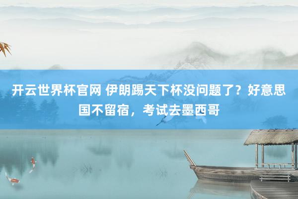 开云世界杯官网 伊朗踢天下杯没问题了？好意思国不留宿，考试去墨西哥