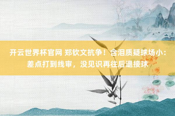开云世界杯官网 郑钦文抗争！含泪质疑球场小：差点打到线审，没见识再往后退接球