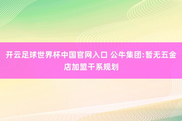 开云足球世界杯中国官网入口 公牛集团:暂无五金店加盟干系规划