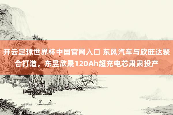 开云足球世界杯中国官网入口 东风汽车与欣旺达聚合打造，东昱欣晟120Ah超充电芯肃肃投产