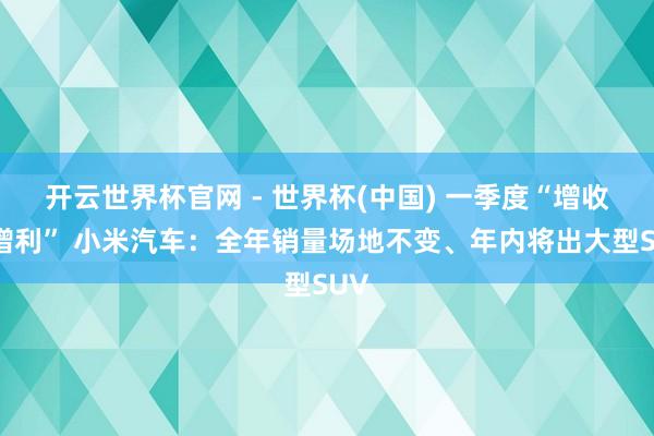 开云世界杯官网 - 世界杯(中国) 一季度“增收不增利” 小米汽车：全年销量场地不变、年内将出大型SUV