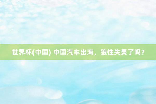 世界杯(中国) 中国汽车出海，狼性失灵了吗？
