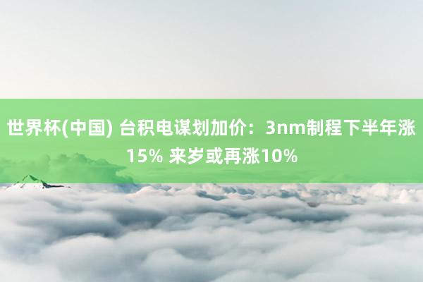 世界杯(中国) 台积电谋划加价：3nm制程下半年涨15% 来岁或再涨10%