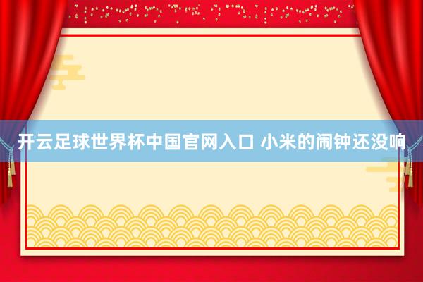 开云足球世界杯中国官网入口 小米的闹钟还没响