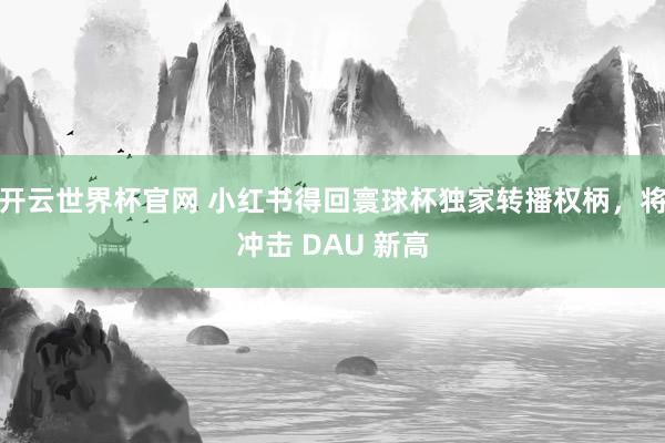 开云世界杯官网 小红书得回寰球杯独家转播权柄，将冲击 DAU 新高