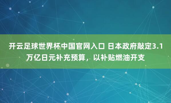 开云足球世界杯中国官网入口 日本政府敲定3.1万亿日元补充预算，以补贴燃油开支