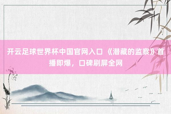 开云足球世界杯中国官网入口 《潜藏的监察》首播即爆，口碑刷屏全网