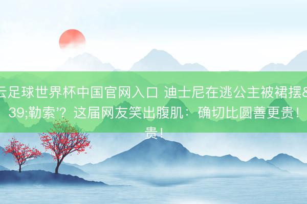 开云足球世界杯中国官网入口 迪士尼在逃公主被裙摆'勒索'？这届网友笑出腹肌：确切比圆善更贵！
